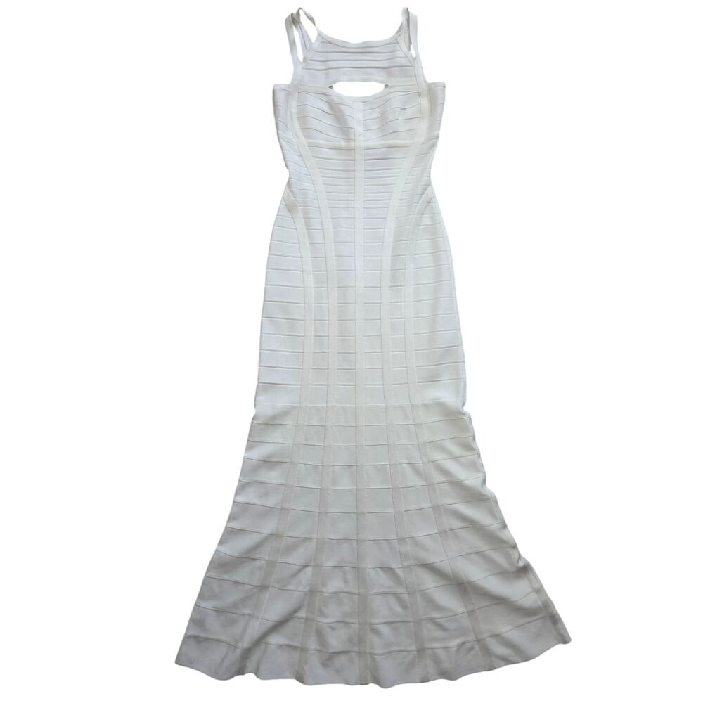 Herve Leger Icon Gown White Alabaster Bandage Dress Wedding Avant Garde Designer
